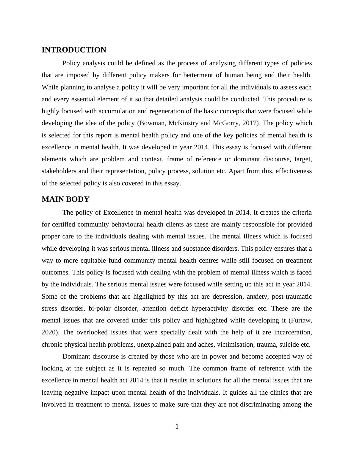 policy analysis essay sample