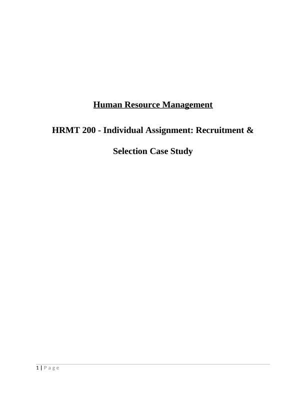 (solved) Human Resource Management HRMT 200_1