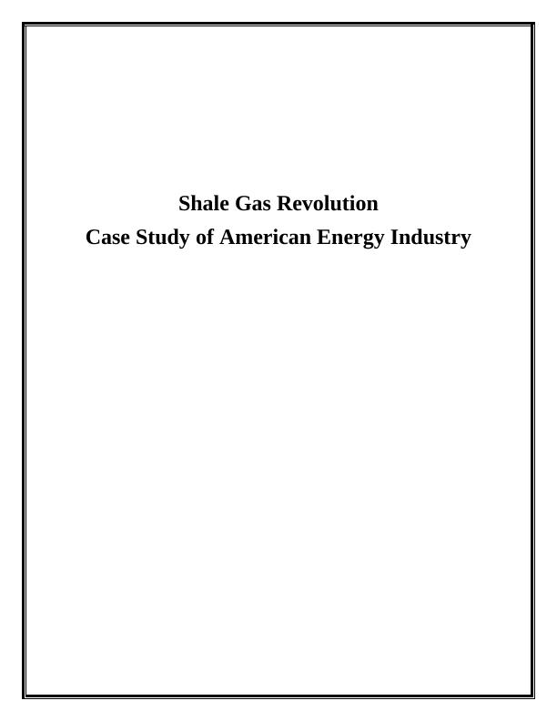 The Shale Gas Revolution Case Study of American Energy Industry Executive Summary_1