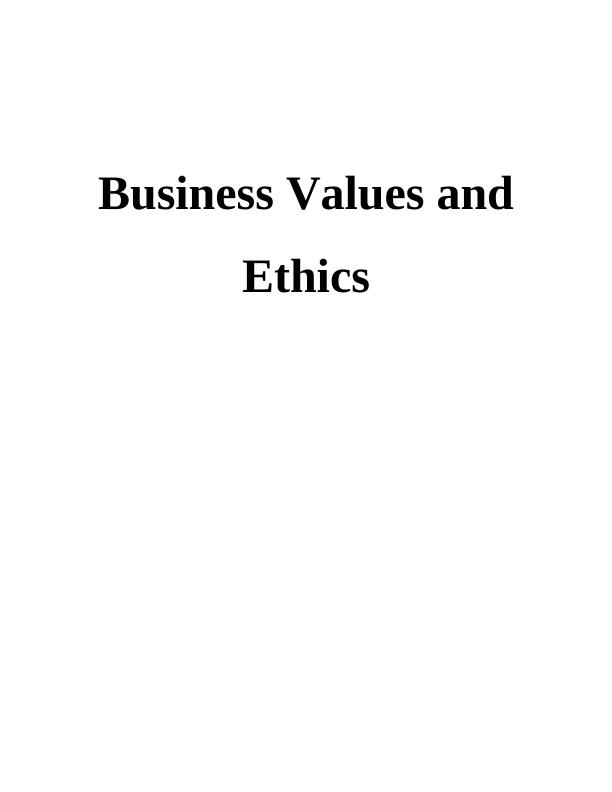 Business Values and Ethics_1