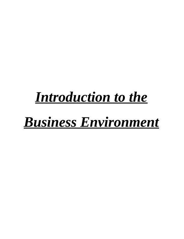 Introduction to the Business Environment - Doc_1