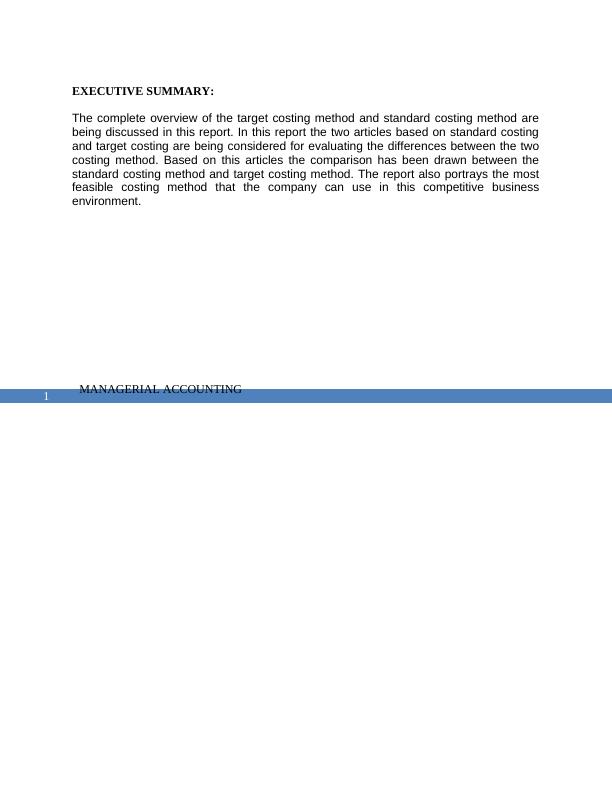 Difference Between Standard Cost and Target Cost