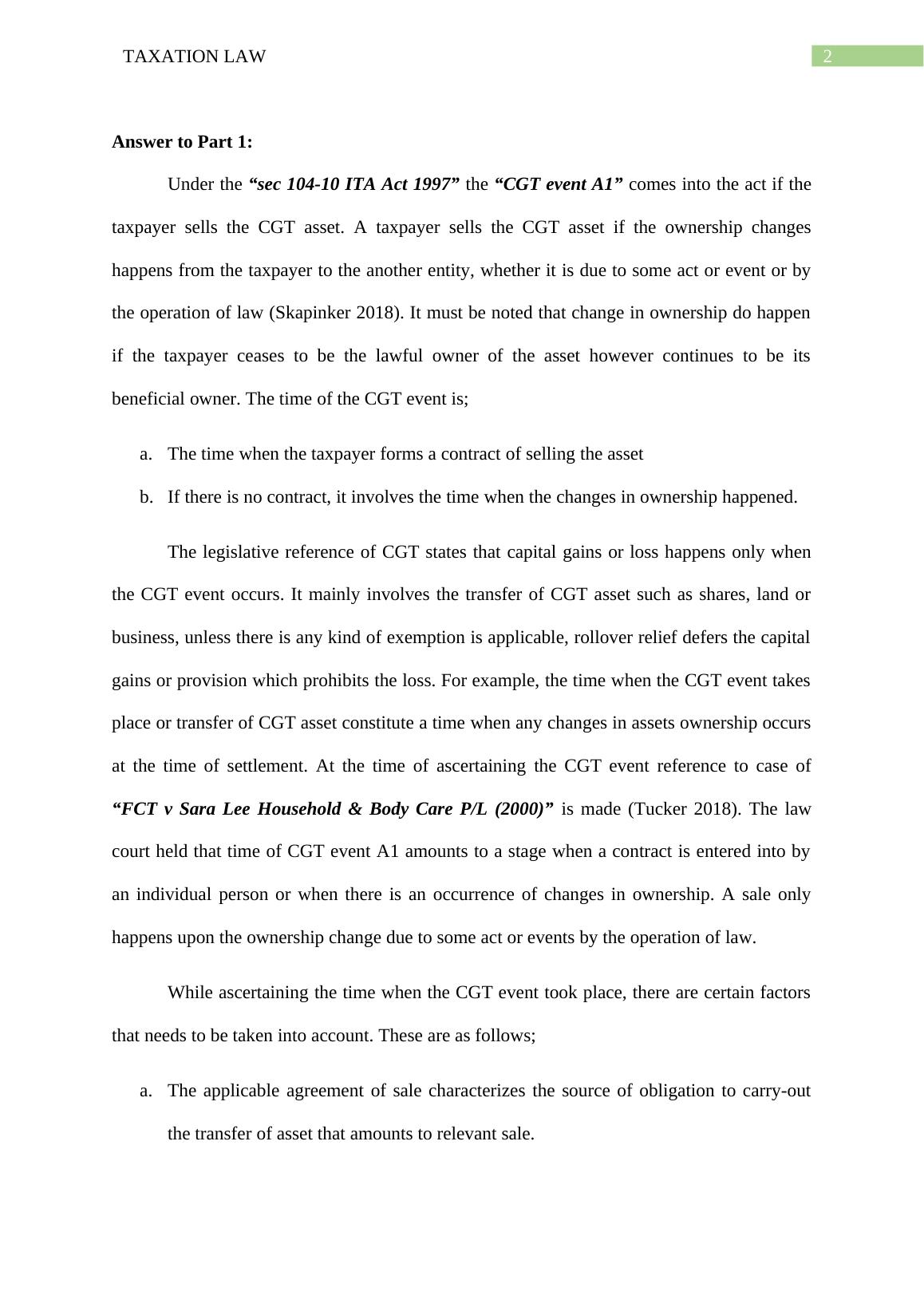 taxation assignment answers