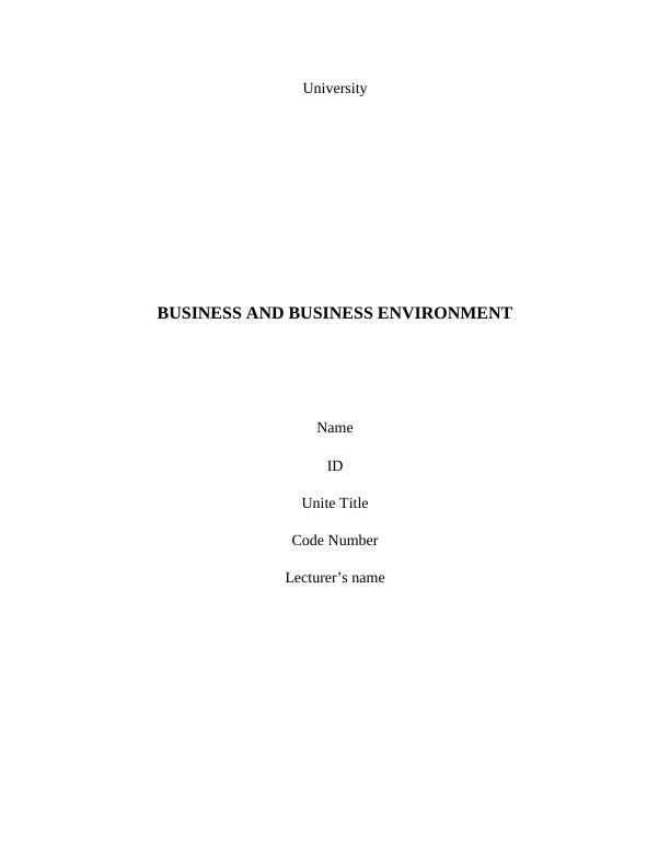 Business and Business Environment of Asda_1