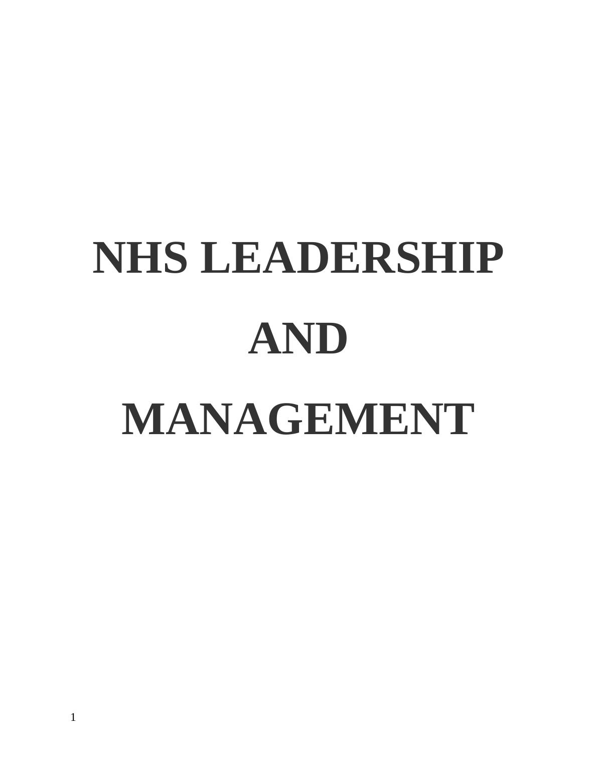 NHS Leadership and Management_1