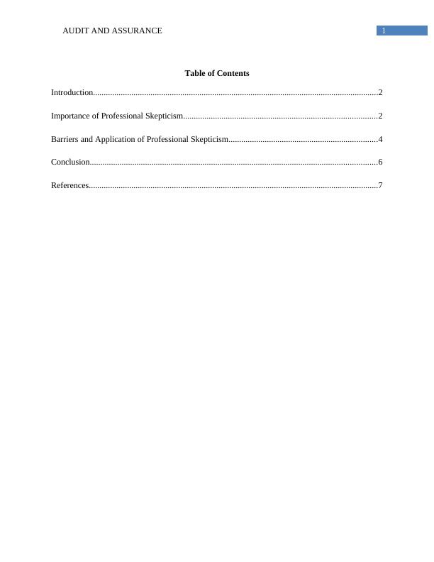 Audit and Assurance Assignment : Professional Skepticism_2