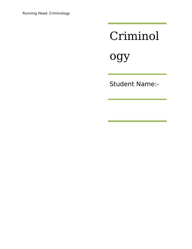 Criminology: Youth Justice System and Theories of Youth Offending_1