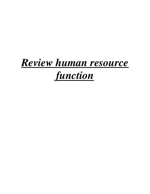 Review of Human Resource Function_1