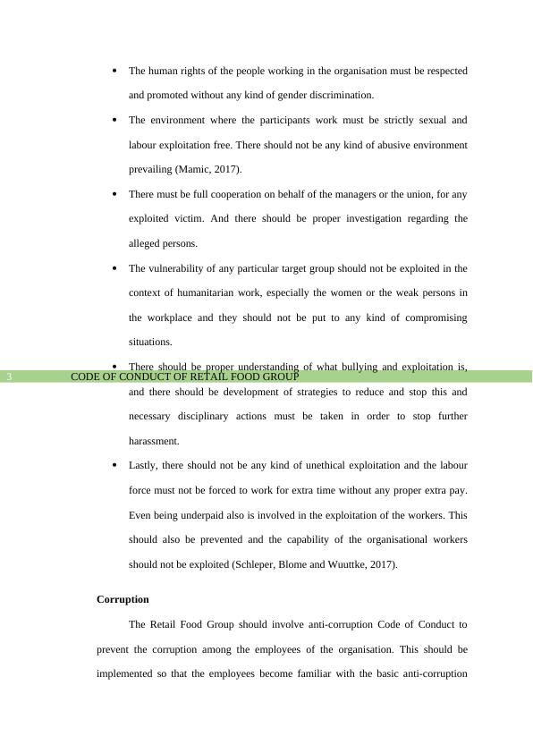 Assignment about Code of Conduct of Retail Food Group_2