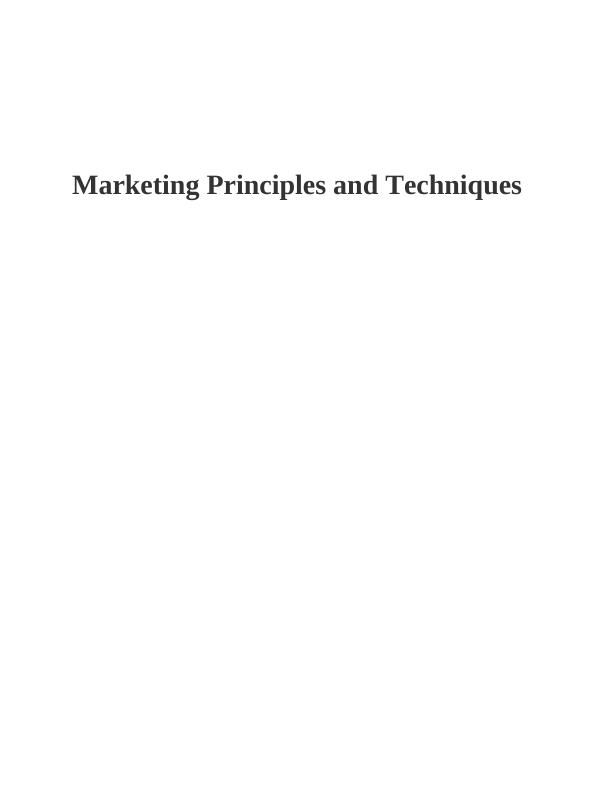 Market Analysis Techniques and Principles INTRODUCTION_1