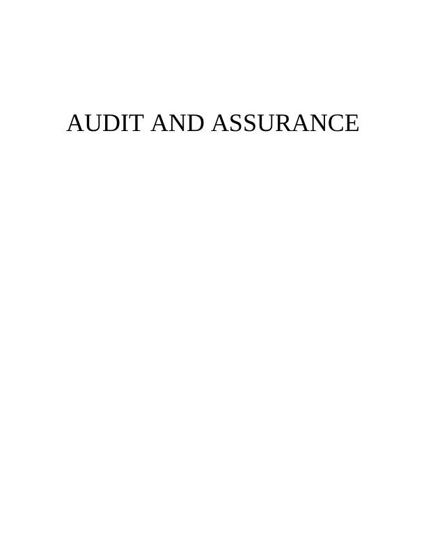 Report on Audit and Assurance_1