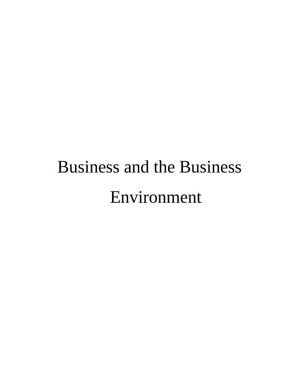 Business and the Business Environment Assignment (Solved)_1