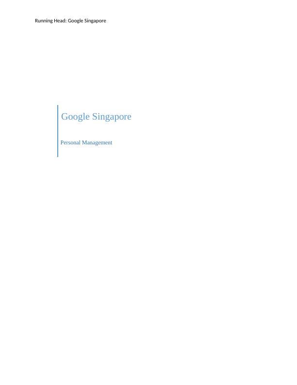 Assignment on Google Singapore_1