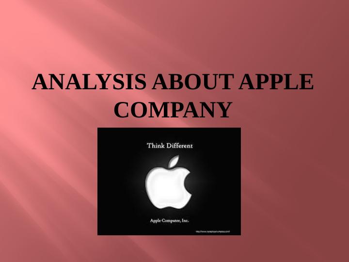 Analysis About Apple Company_1