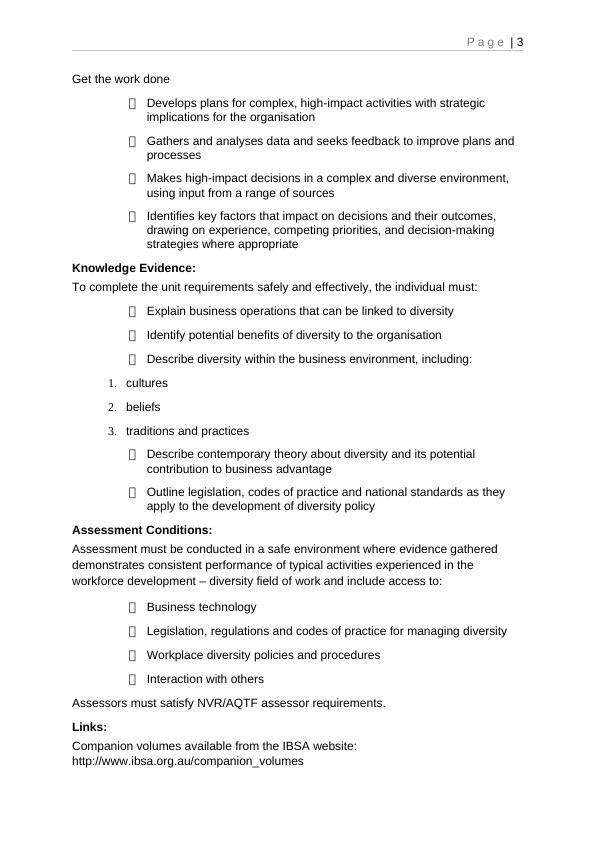 Assessment criteria for BSBDIV601 Develop and implement diversity policy_3