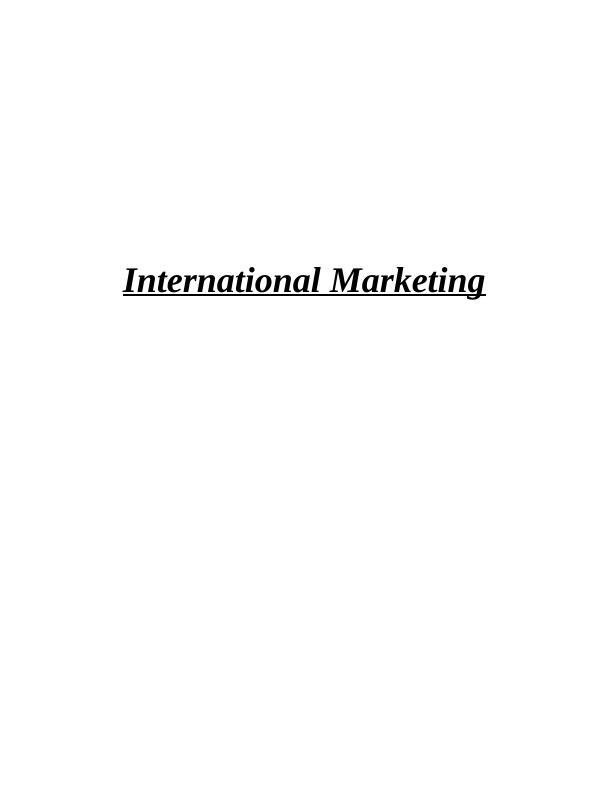 International Marketing Assignment PDF_1