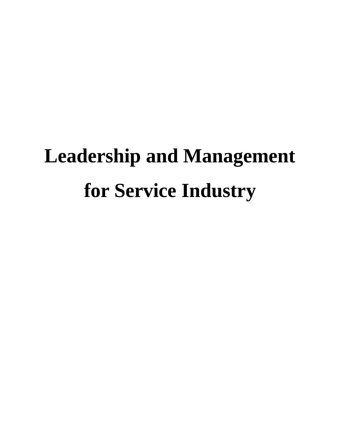 Leadership and Management for TUI Assignment_1