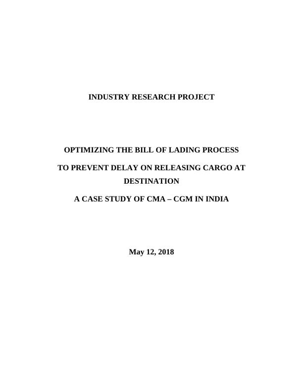 (PDF) Optimization of Web-based Bill of Lading Document_1