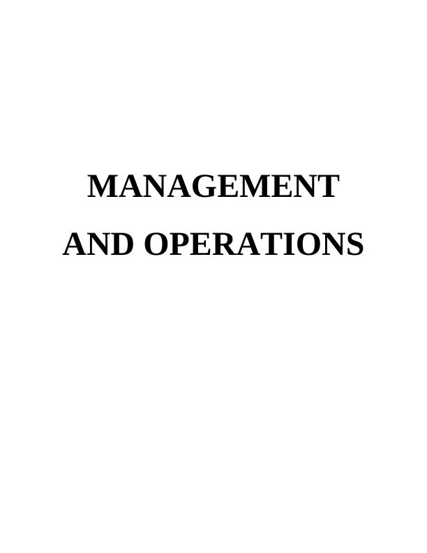 Management and Operations - ASOS Assignment_1