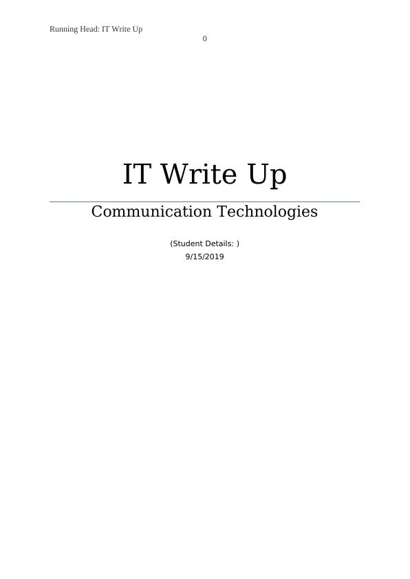 Communication Technologies: Benefits and Problems of IoT_1