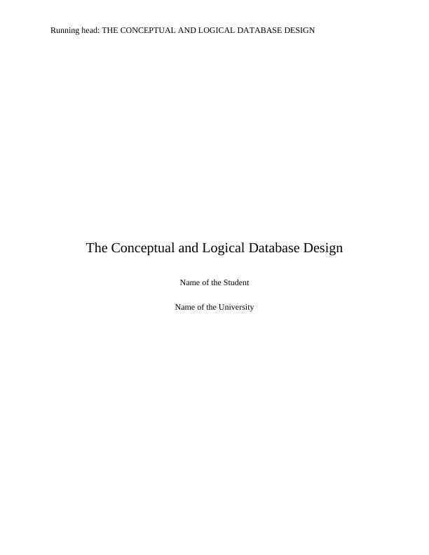 The Conceptual and Logical Database Design_1
