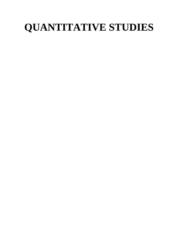 quantitative methods assignment 1