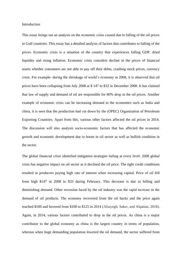 Analysis of Economic Crisis Caused by Falling Oil Prices in Gulf Countries_2