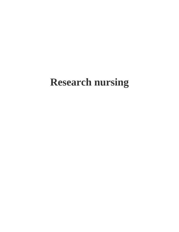 Nursing Research Assignment (Solving)_1