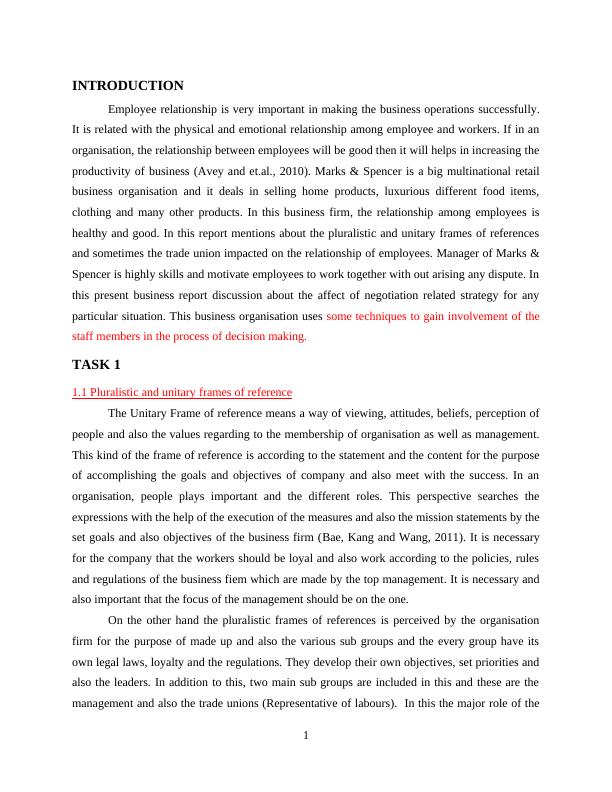Pluralistic and Unitary Frames of Employees Relationship - Report_3
