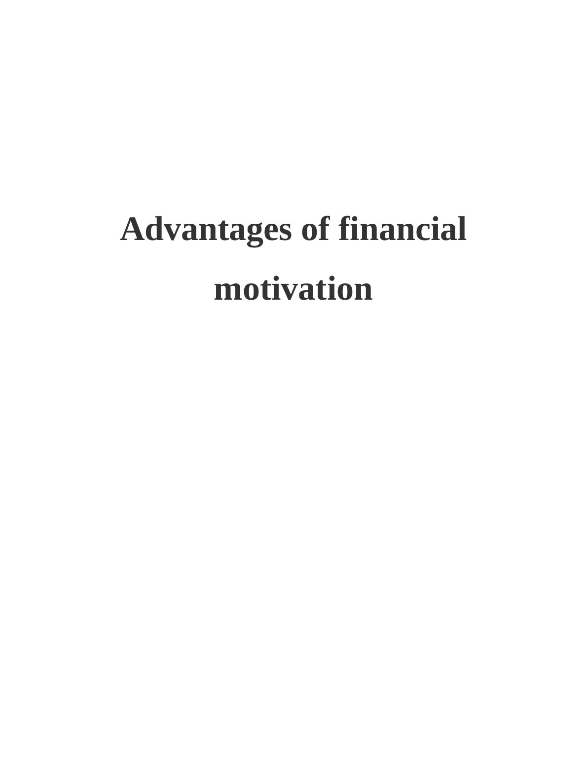 advantages-of-financial-motivation