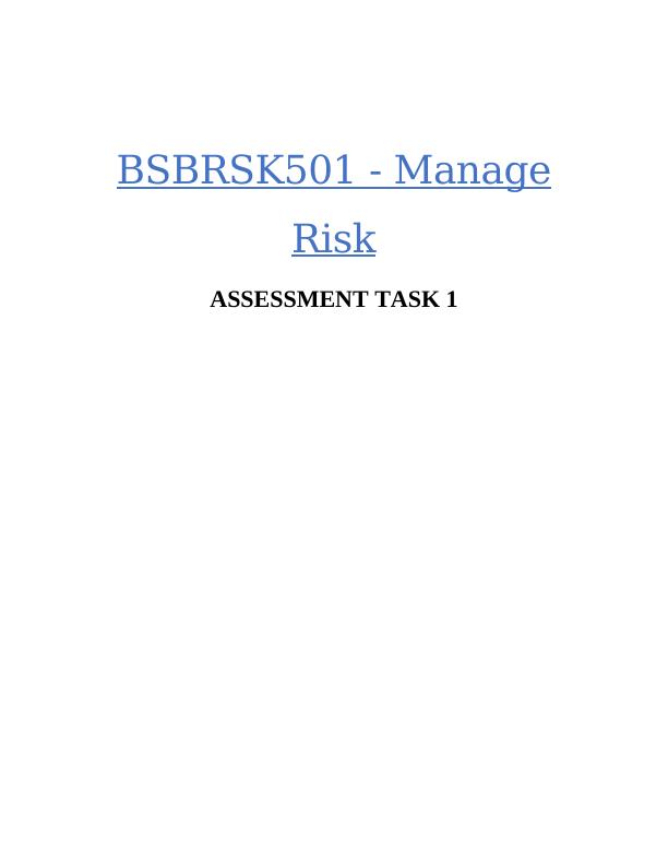 Risk Management Process in Nature Care Products_1