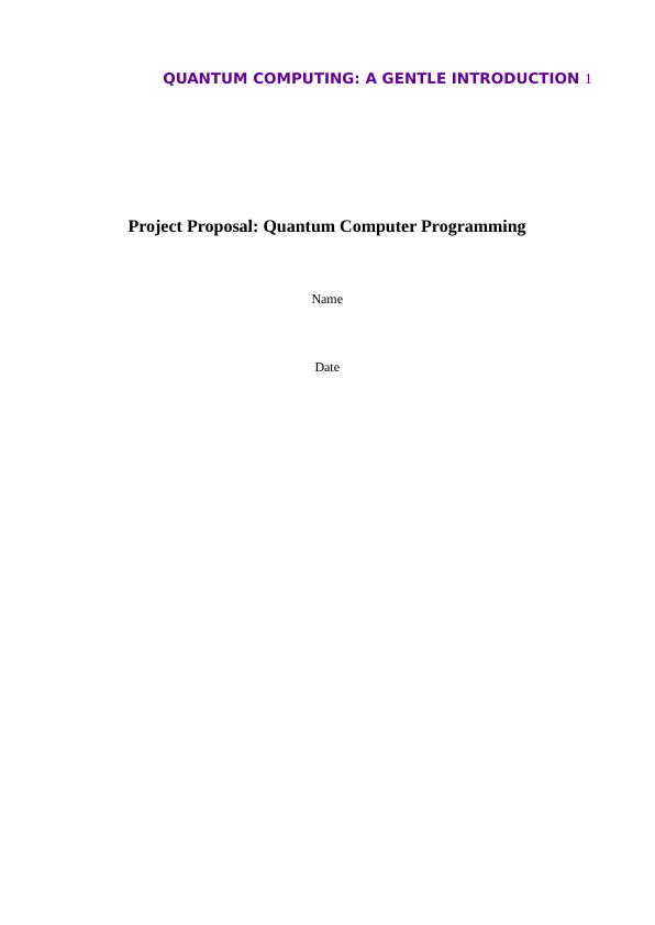 Quantum Computer Programming : Assignment_1