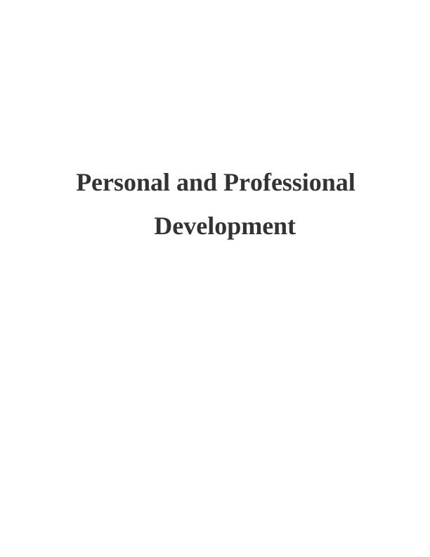 (PDF) Personal and Professional Development Assignment_1