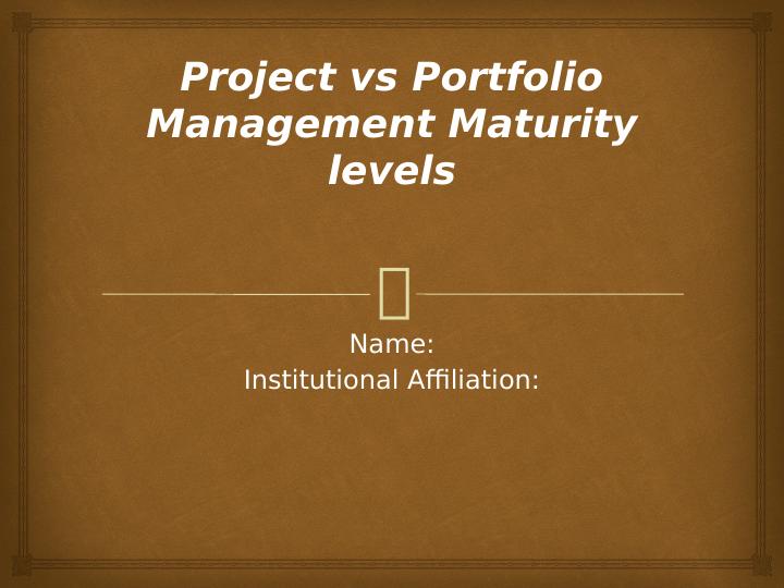 Differences Between Project And Portfolio Management Maturity Levels