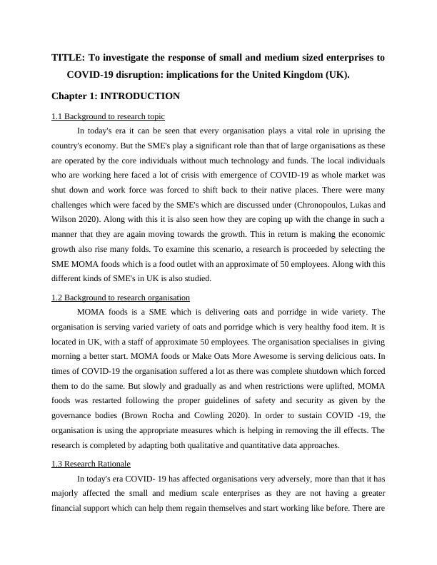 Response of SMEs to COVID-19 Disruption: Implications for the UK_3