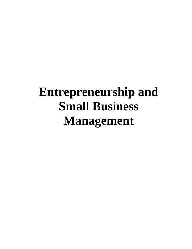 Small Business Management and Entrepreneurship_1