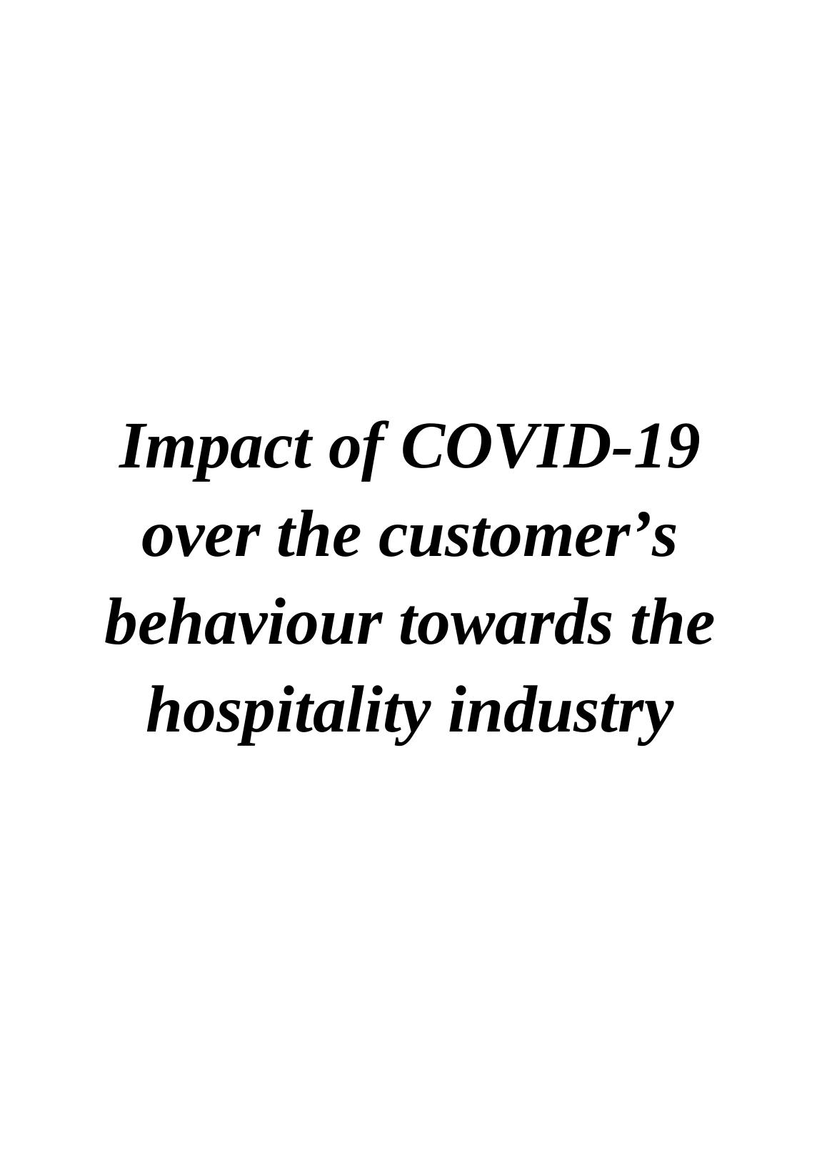 Impact of COVID-19 on Customer Behavior in Hospitality Industry_1