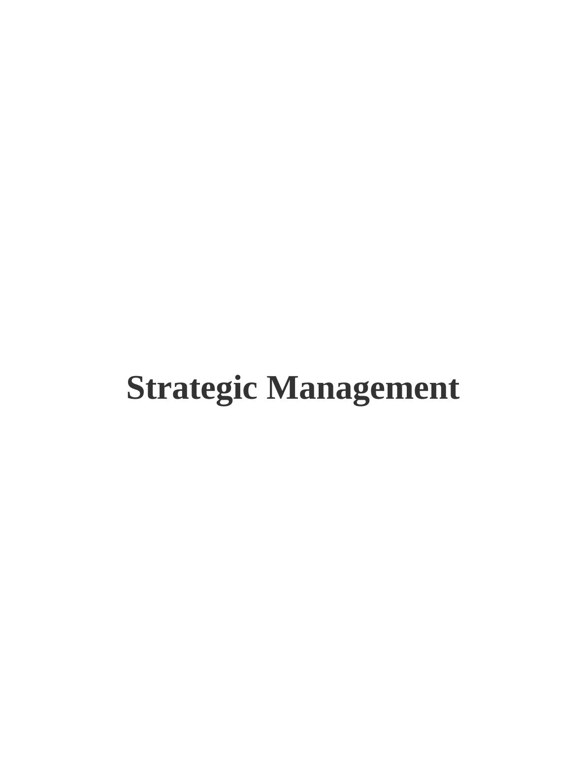 Report on Strategic Planning Process for an Organisation_1