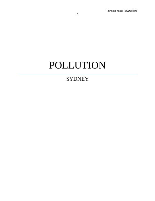 Pollution Issues in Australia | Report_1