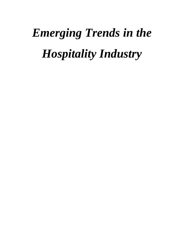 Current Trends in the Hospitality Industry_1