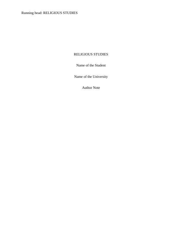 Religious Studies Assignment PDF_1