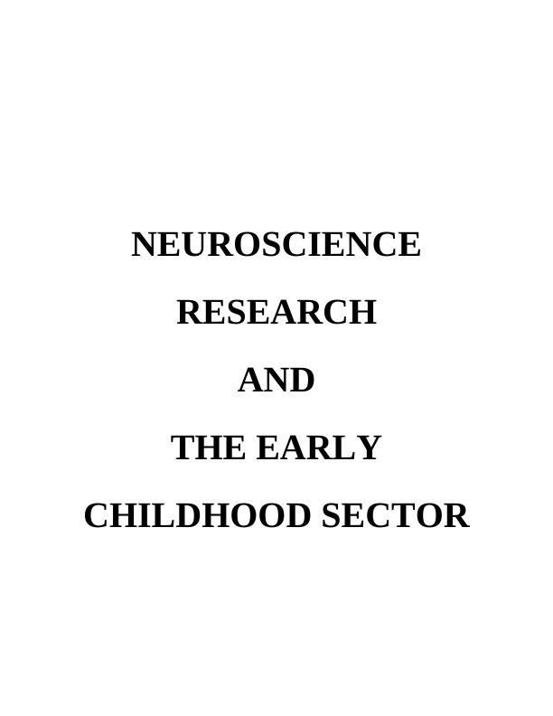 Neuroscience Research and Early Childhood Sector_1