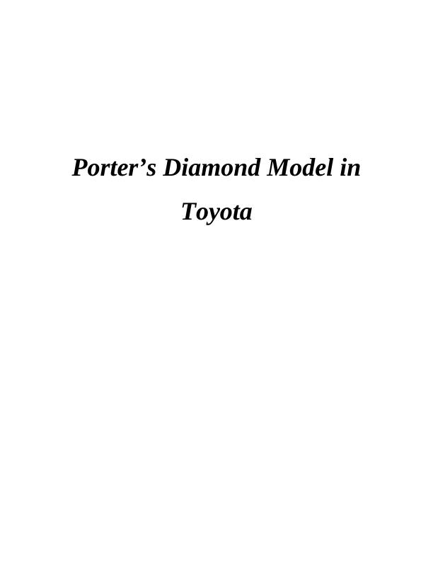 Porter’s Diamond Model in Toyota : Report_1