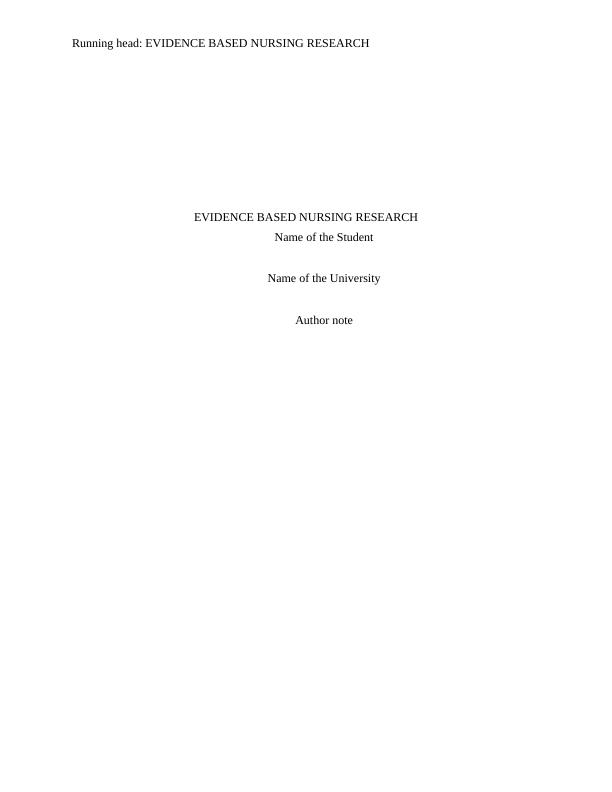 Evidence Based Nursing Research   Assignment PDF_1