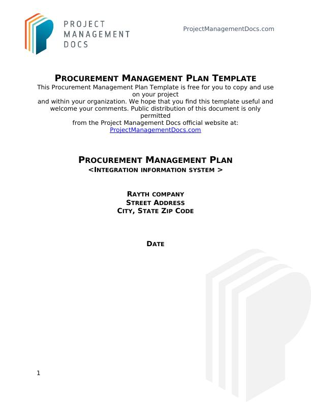 Procurement Management Plan Template_1