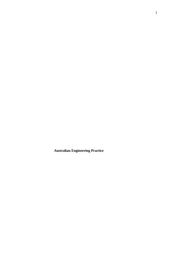 Assignment  ENEG20001 Australian Engineering Practice_1