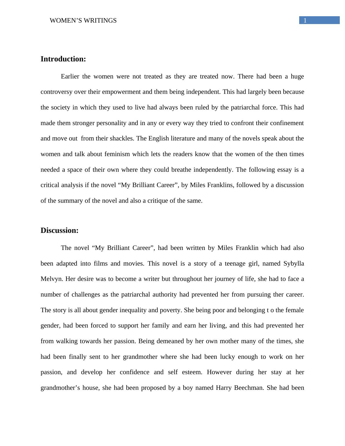 Womens Writings Assignment Report_2