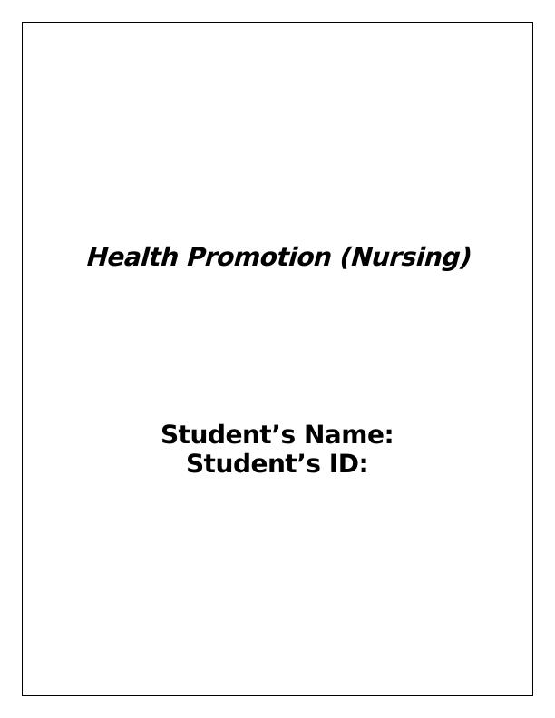Health Promotion (Nursing) - Desklib_1