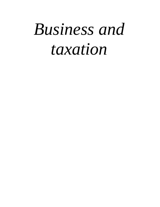 Study On Business & Taxation_1