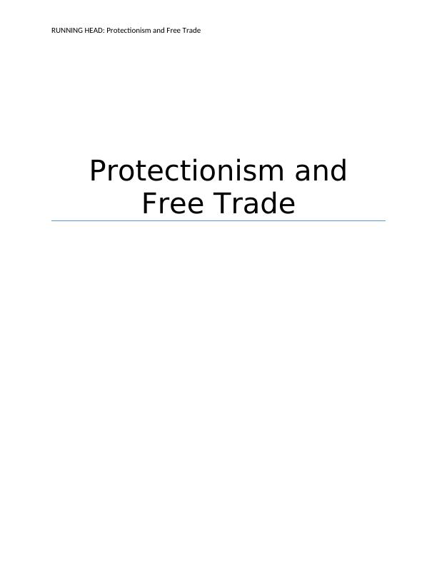 International Trade Assignment: Protectionism and Free Trade_1